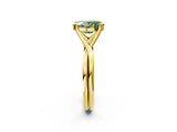 Yellow gold Fancy Green Oval Cut Diamond Solitaire Twist Band Prong Setting Ring_81