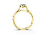 Yellow gold Fancy Green Oval Cut Diamond Solitaire Twist Band Prong Setting Ring_82