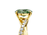Yellow gold Fancy Green Oval  Cut Diamond Twisted Band with Pavé Setting and Four-Prong Setting_25