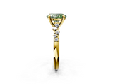 Yellow gold Fancy Green Oval  Cut Diamond Vine Band with Four-Prong Setting_75