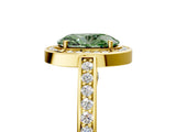 Yellow gold Fancy Green Oval  Cut Halo Pave Split Shank Prong Setting Ring_36