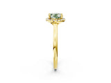 Yellow gold Fancy Green Oval Cut Halo Round Diamond Solitaire Engagement Ring with Pave Band and Four-Prong Setting_14