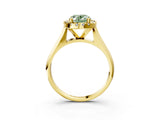 Yellow gold Fancy Green Oval  Cut Halo Solitaire Engagement Ring with Square Band and Four-Prong Setting_69