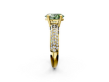 Yellow gold Fancy Green Oval  Cut Pave Diamond Engagement Ring with Channel Set Band and Four-Prong Setting_22