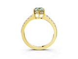 Yellow gold Fancy Green Oval Cut Solitaire Diamond Engagement Ring with Pavé Band and Six-Prong Setting_15