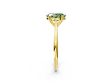 Yellow gold Fancy Green Oval Cut Solitaire Diamond Ring with Six-Prong Setting and Classic Band_14