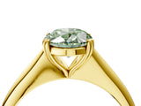 Yellow gold Fancy Green Oval Cut Solitaire Diamond Ring with Six-Prong Setting and Classic Band_16