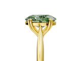Yellow gold Fancy Green Oval Cut Solitaire Diamond Ring with Six-Prong Setting and Classic Band_17