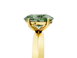 Yellow gold Fancy Green Oval  Cut Solitaire Engagement Ring with Flat Band and Four-Prong Setting 5