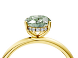 Yellow gold Fancy Green Oval  Cut Solitaire Engagement Ring with Four-Prong Setting and Classic Band_24