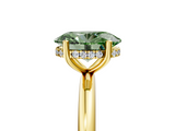 Yellow gold Fancy Green Oval  Cut Solitaire Engagement Ring with Four-Prong Setting and Classic Band_25