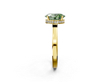 Yellow gold Fancy Green Oval  Cut Solitaire Engagement Ring with Four-Prong Setting on a Classic Band_21
