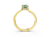 Yellow gold Fancy Green Oval  Cut Solitaire Engagement Ring with Four-Prong Setting on a Classic Band_22