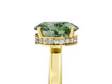 Yellow gold Fancy Green Oval  Cut Solitaire Engagement Ring with Four-Prong Setting on a Classic Band_24