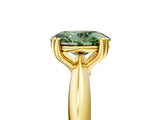 Yellow gold Fancy Green Oval  Cut Solitaire Engagement Ring with Tapered Band and Four-Prong Setting 5