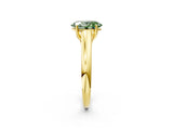 Yellow gold Fancy Green Oval Cut Solitaire Engagement Ring with Tapered Band and Four-Prong Setting_5