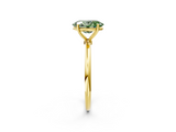 Yellow gold Fancy Green Oval  Cut Solitaire Engagement Ring with Thin Band and Four-Prong Setting_5