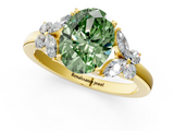 Yellow gold Fancy Green Oval  Cut Solitaire Floral Diamond Ring with Four-Prong Setting_38