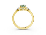 Yellow gold Fancy Green Oval  Cut Solitaire Floral Diamond Ring with Four-Prong Setting_40