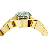 Yellow gold Fancy Green Oval Cut Solitaire Intertwined Band Prong Setting Ring_4