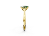 Yellow gold Fancy Green Oval  Cut Solitaire Ring with Cathedral Band and Four-Prong Setting_40