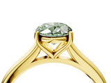 Yellow gold Fancy Green Oval  Cut Solitaire Ring with Cathedral Band and Four-Prong Setting_42