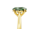 Yellow gold Fancy Green Oval  Cut Solitaire Ring with Cathedral Band and Four-Prong Setting_43