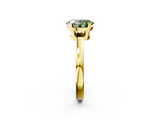 Yellow gold Fancy Green Oval  Cut Solitaire Ring with Four-Prong Setting and Classic Band_47