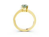 Yellow gold Fancy Green Oval  Cut Solitaire Ring with Four-Prong Setting and Classic Band_48