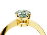 Yellow gold Fancy Green Oval  Cut Solitaire Ring with Four-Prong Setting and Classic Band_49