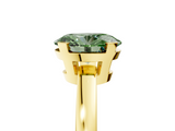 Yellow gold Fancy Green Oval  Cut Solitaire Ring with Four-Prong Setting and Classic Band_50