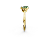 Yellow gold Fancy Green Oval  Cut Solitaire Ring with Four-Prong Setting on a Classic Band_71