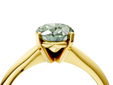 Yellow gold Fancy Green Oval  Cut Solitaire Ring with Four-Prong Setting on a Classic Band_73