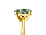 Yellow gold Fancy Green Oval  Cut Solitaire Ring with Four-Prong Setting on a Classic Band_74