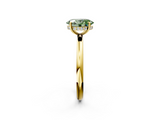 Yellow gold Fancy Green Oval  Cut Solitaire Ring with Thin Band and Four-Prong Setting_18