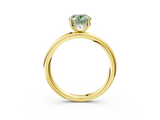 Yellow gold Fancy Green Oval  Cut Solitaire Ring with Thin Band and Four-Prong Setting_19