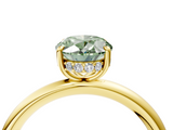 Yellow gold Fancy Green Oval  Cut Solitaire Ring with Thin Band and Four-Prong Setting_20