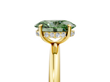 Yellow gold Fancy Green Oval  Cut Solitaire Ring with Thin Band and Four-Prong Setting_21