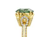 Yellow gold Fancy Green Oval Cut Solitaire Split Shank Pave Diamond Engagement Ring with Four-Prong Setting_29