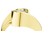 Yellow gold Fancy Green Oval Cut Solitaire Tension-Set Diamond Split Shank Ring_4