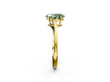 Yellow gold Fancy Green Oval  Cut Solitaire Twist Band Ring with Four-Prong Setting_22