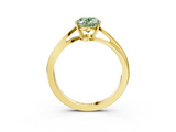 Yellow gold Fancy Green Oval  Cut Solitaire Twist Band Ring with Four-Prong Setting_23