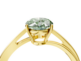 Yellow gold Fancy Green Oval  Cut Solitaire Twist Band Ring with Four-Prong Setting_24