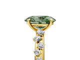Yellow gold Fancy Green Oval  Diamond Cluster Prong-Set Solitaire Ring_46