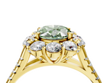 Yellow gold Fancy Green Oval  Halo Split Shank Diamond Engagement Ring with Pave Band and Four-Prong Setting_58