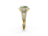 Yellow gold Fancy Green Oval  Halo Split Shank Diamond Engagement Ring with Prong Setting_22