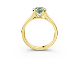 Yellow gold Fancy Green Oval  Solitaire Bezel-Set Diamond Ring with Channel-Set Band_39