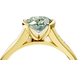 Yellow gold Fancy Green Oval  Solitaire Bezel-Set Diamond Ring with Channel-Set Band_40