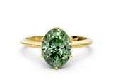 Yellow gold Fancy Green Oval  Solitaire Cathedral Diamond Ring with Six-Prong Setting_16