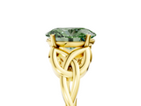 Yellow gold Fancy Green Oval  Solitaire Celtic Knot Engagement Ring with Four-Prong Setting_67